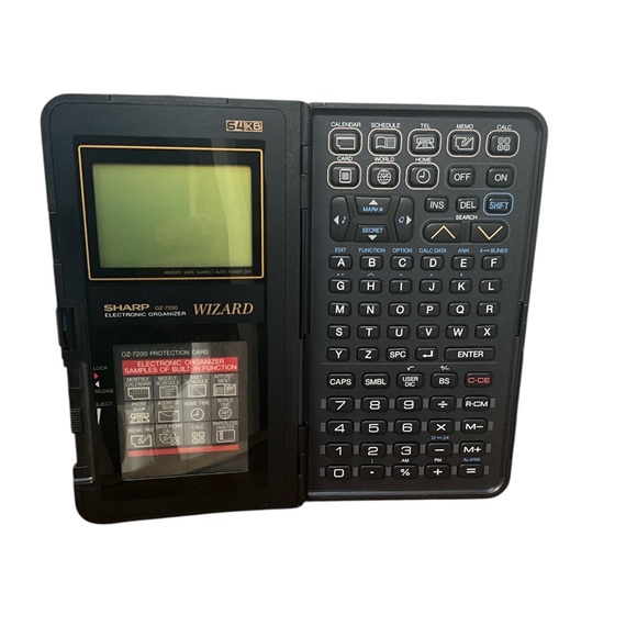 Sharp OZ-7200 Wizard Electronic Organizer 64KB W/ Protection Card Untested - Picture 3 of 9